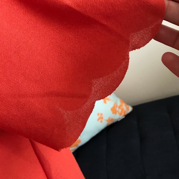 NWT Top Shop Orange Scalloped Top Size 6 - Picture 3 of 5